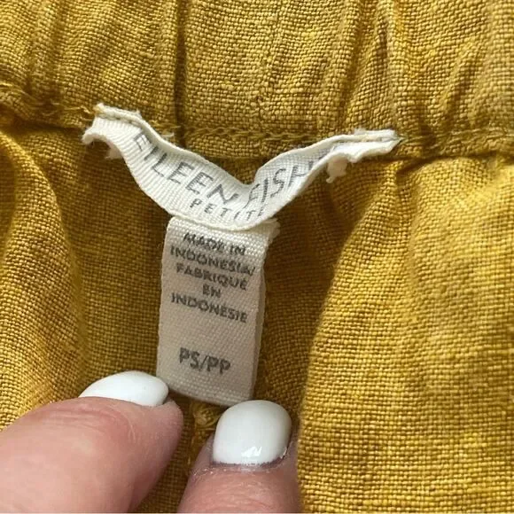 Eileen Fisher Washed Organic Linen Delave Lantern Pant Sz PS Worn 2x